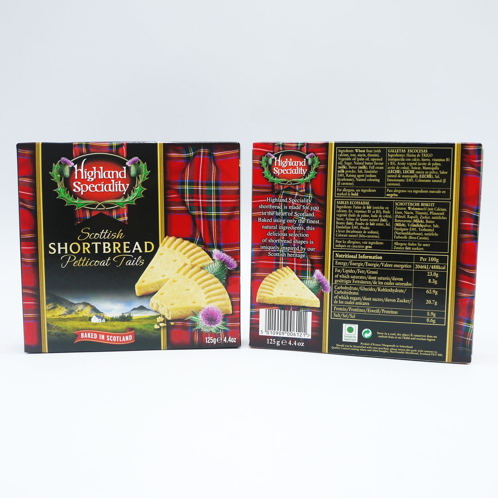 Highland Short Bread Petticoat Tails 125g Highland Short Bread Petticoat Tails 125g